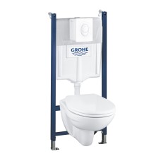 Grohe Solido - paigalduskomplekt, WC ja pehmelt sulguv prill-laud, Skate Air juhtplaat, Alpine White 39116000