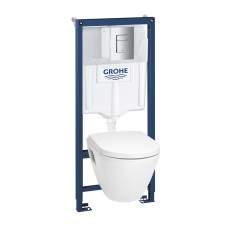 Grohe Solido - seinale kinnitatava WC komplekt + Bau Ceramic WC ja prill-laud softclose, Skate Cosmopolitan nupuga, kroom 39186000