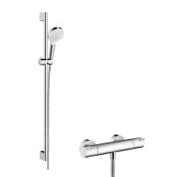Hansgrohe Crometta - Dušikomplekt Vario koos termostaadiga, valge/kroom 27813400