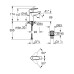 Grohe Start Edge - Basin mixer with Push-Open waste, chrome 24199001