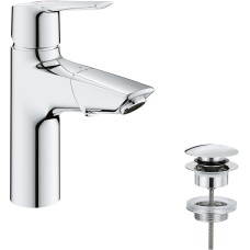 Grohe QuickFix Start - Basin mixer with Push-Open waste and pull-out spray, chrome 24205003